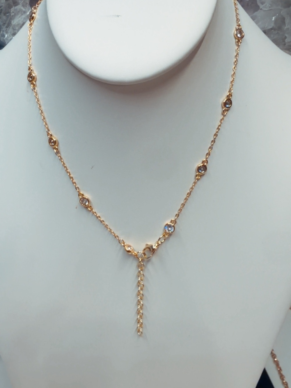 Gold Tone Blue Evil Eye Pendant Necklace - Picture 2 of 2